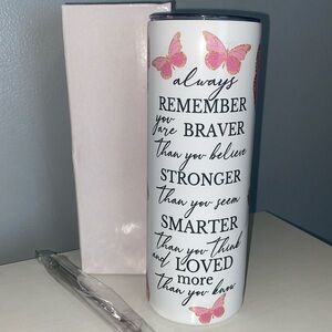 Words of affirmation 20oz Tumbler w box come and stainless steel reusable straw